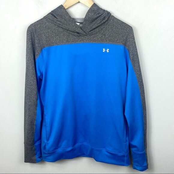 Under Armour Colorblock Hoodie Sweatshirt Size Medium Sweat Wicking Thumbholes M - Picture 9 of 9
